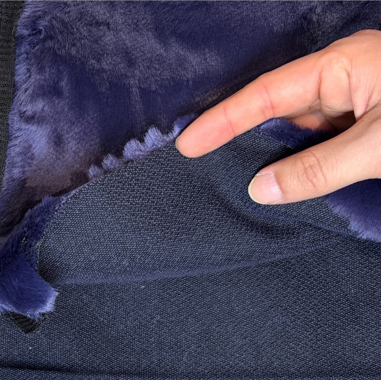 ★TC823◆1m◆アクリル混超滑らかエコファー生地◆グレープブルー系