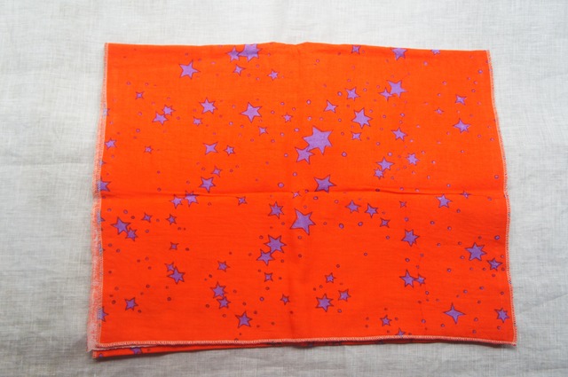 makumo　ガーゼてぬぐい 【銀河団／オレンジ】