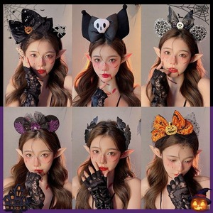 猫耳 もこもこ カチューシャ ハロウィン グッズ アニマル 仮装 デビル カチューシャ 小悪魔 猫 レース レースねこ耳カチューシャ ブラック 黒