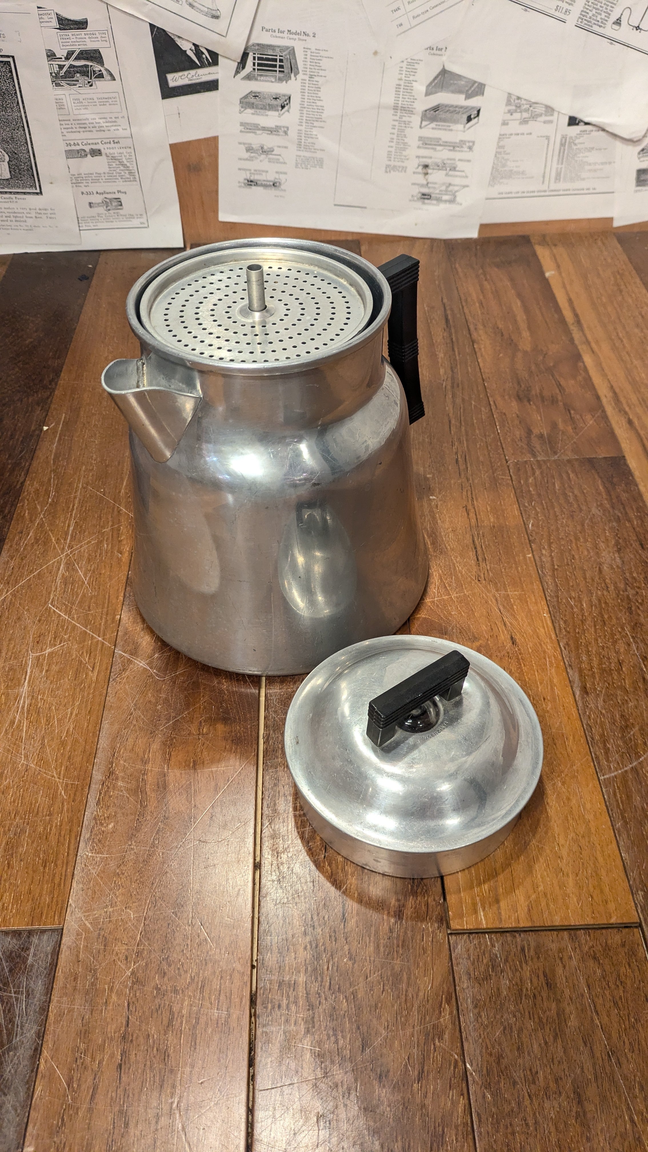良品　ビンテージ品　アメリカ製ウェアーエバー社のパーコレーター#3116 Vintage WEAREVER No3016 Aluminium Percolator Kettle madeinUSA