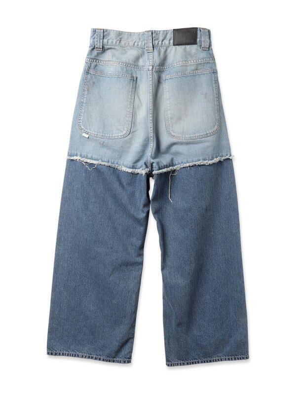 JieDa 2TONE BAGGY DENIM PANTS (IND). Jie-23W-PT02 | IAAAM ONLINE STORE