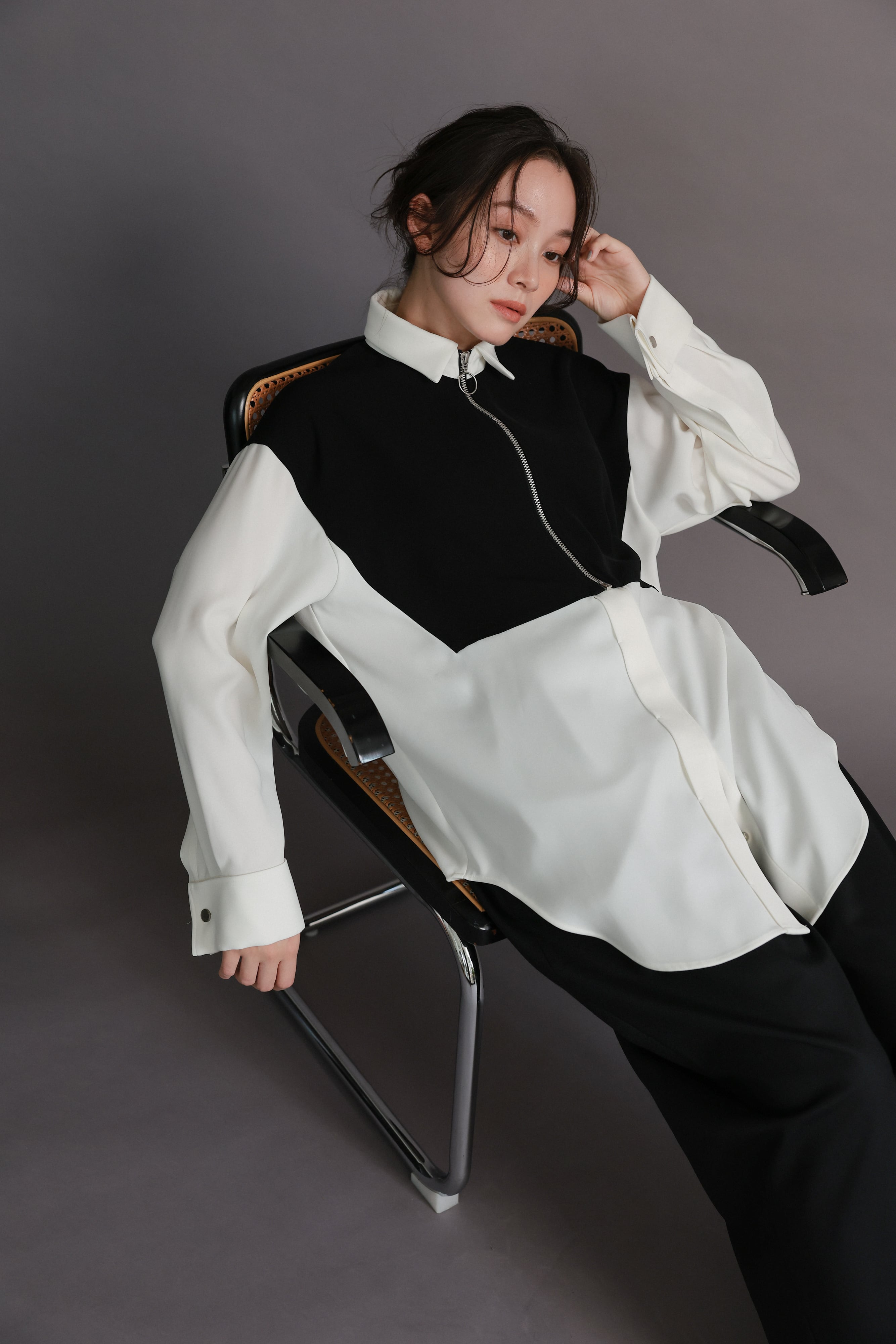 HARF-ZIP OVERSHIRT | TWILL