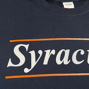 【GILDAN】カレッジ シラキュース大学 Syracuse University ロゴ プリント スウェット トレーナー プルオーバー LARGE ギルダン US古着