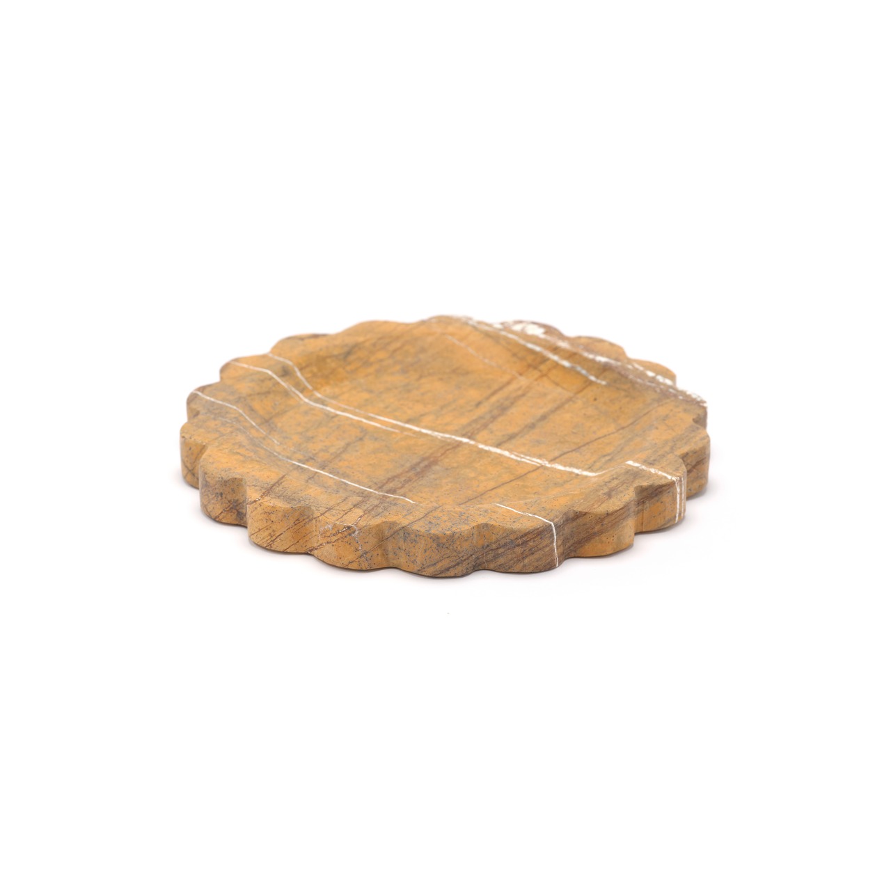 MARBLE CIRCLE DECO TRAY - Rainforest Brown marble