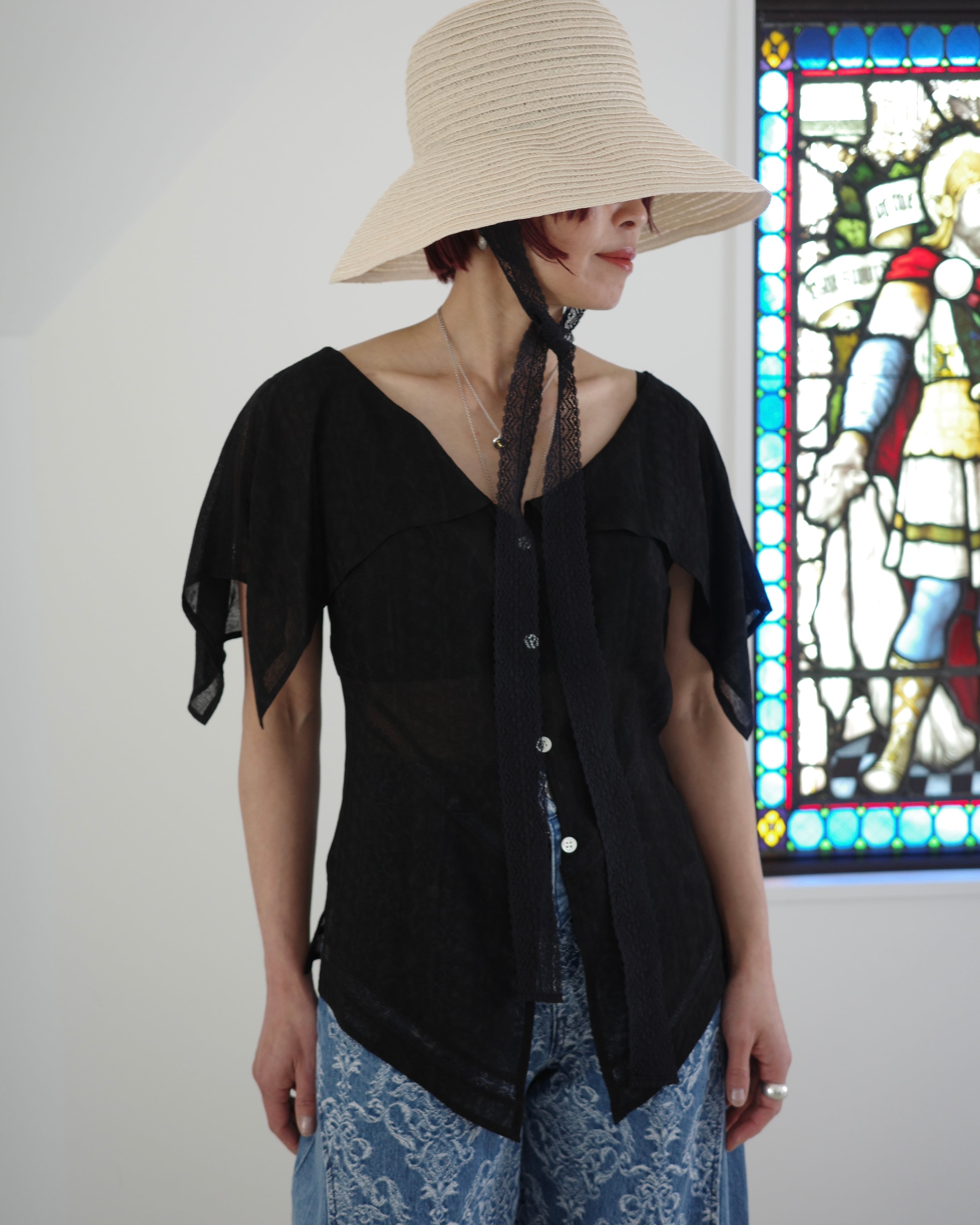 FETICO / LACE JACQUARD TOP -black- | LA VILLA ROUGE