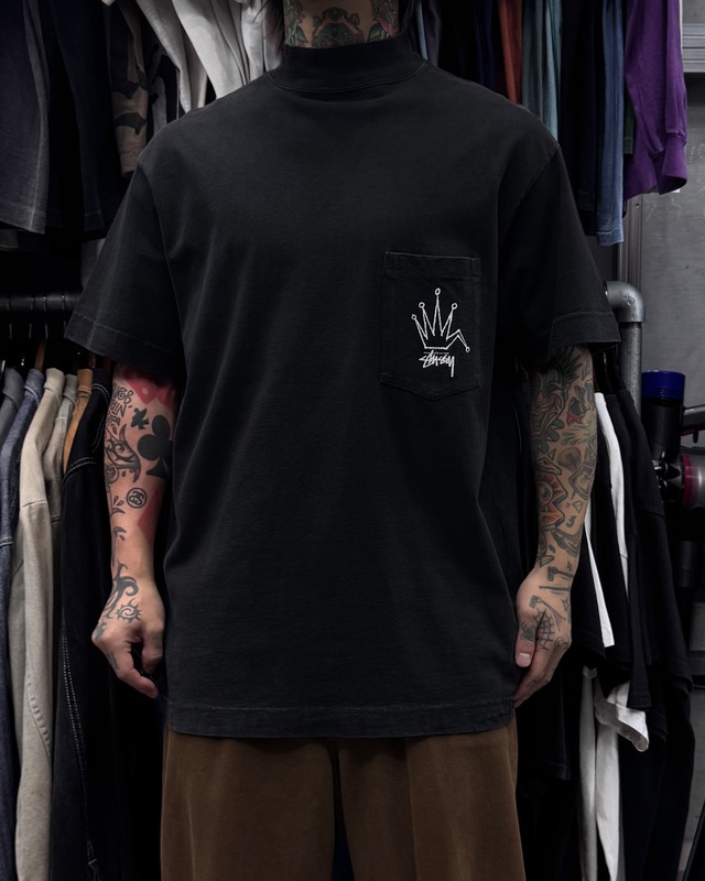 【Special!!】80’s~90’s old stussy Joker Crown Mock Neck Tee “黒タグ” “ジョーカークラウン” “モックネック” 【高円寺本店】