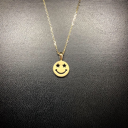 men's / K18YG.☆☆ smile necklace