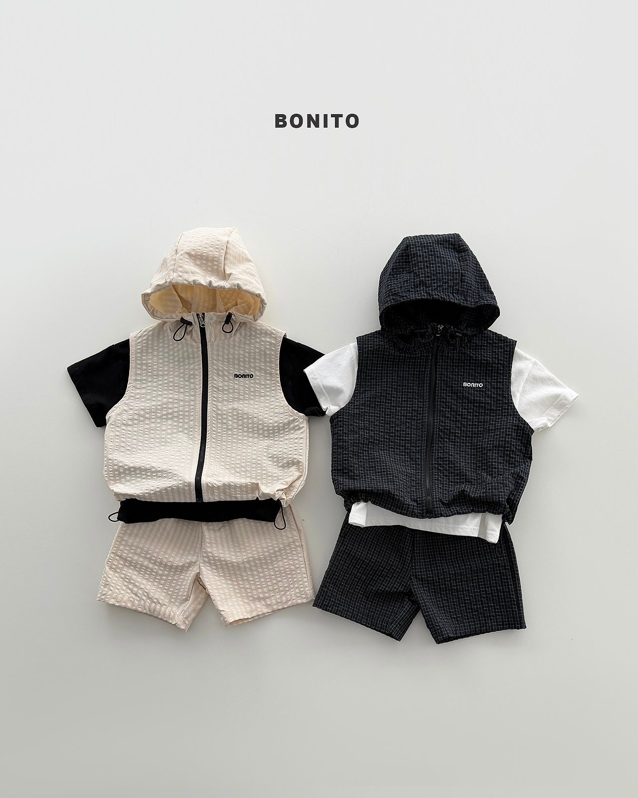 [BONITO] Hi Vest Zip-up top Set-up (JS/JM) / [보니토] 하이조끼집업세트 (JS/JM)