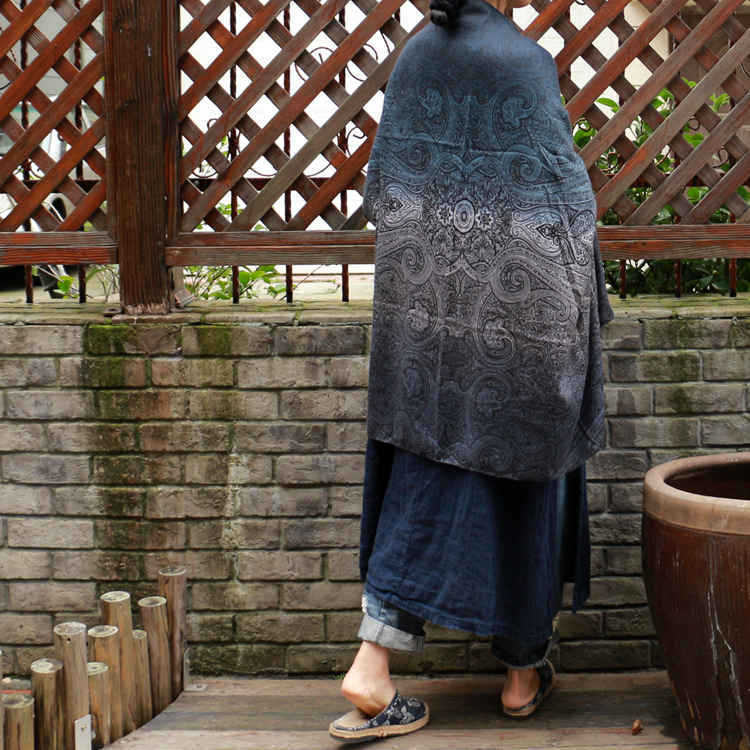 スタンダードパターンスカーフ レトロ Yiranxuaディースワード85316368935