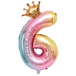 【努力特価】【LEISURE CLUB】誕生日 数字バルーン 数字6 32インチ レインボー 風船 セット バースデー パーティー バースデー デコレーション セット きらきら風船 パーティー お祝い ブルー 結婚式 記念日 お祝い 誕生日 飾り付け (レインボー 6)