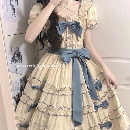 クラロリ♡ドット柄うさ耳付きワンピース　wanpi104★