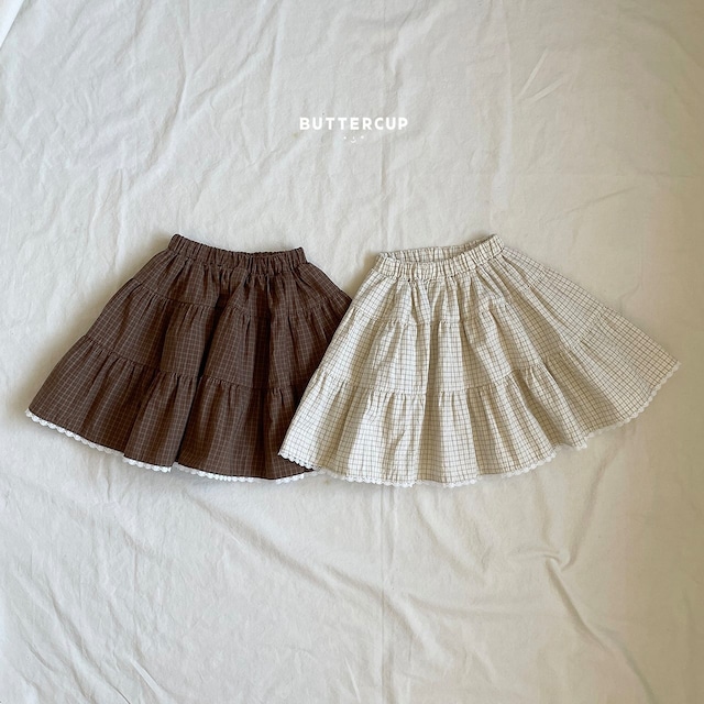 【取寄】buttercup|three-tier check skirt|3段チェックスカート|S-L|kids|26 autumn