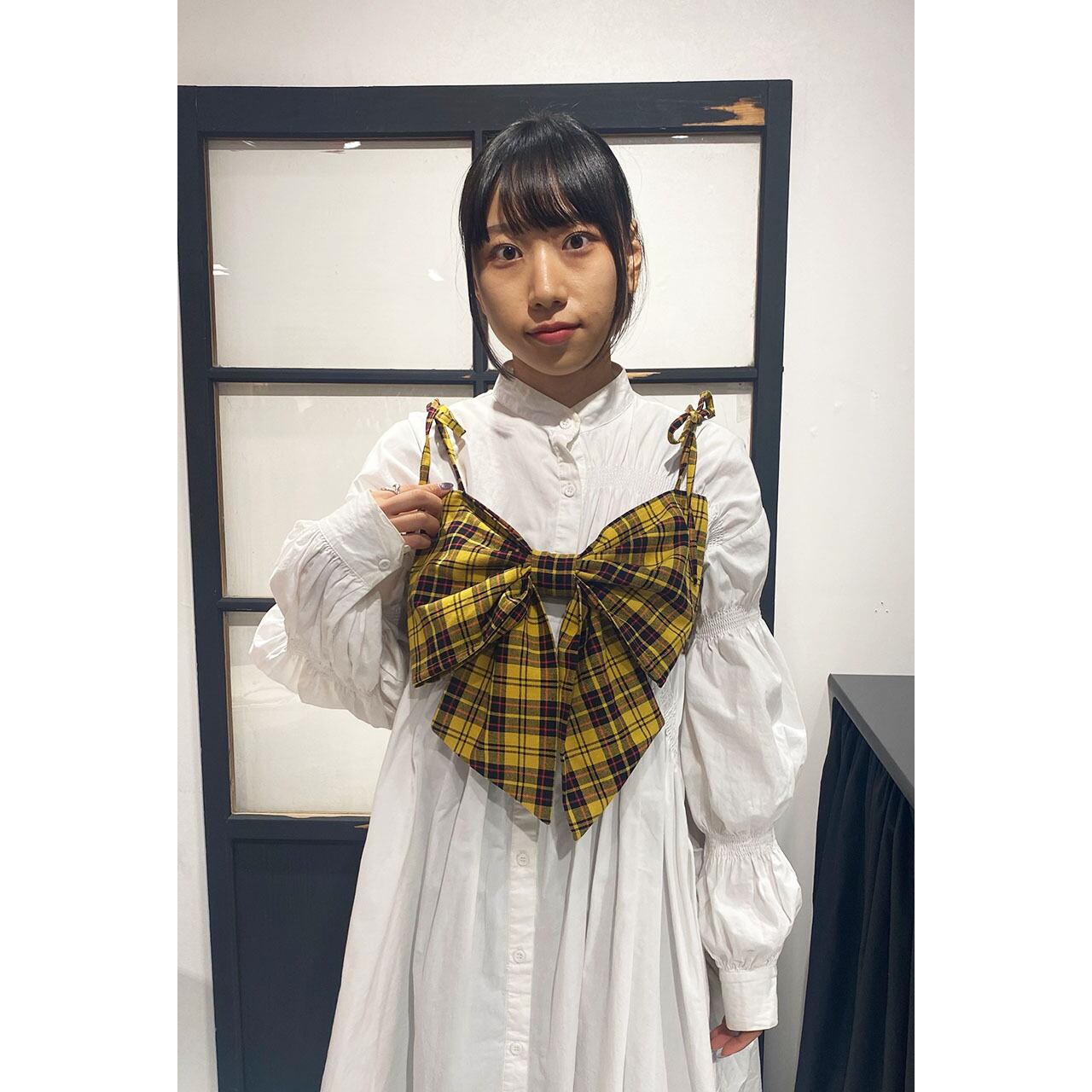 Front Ribbon Bustier (Yellow Check) | roopage 公式ストア