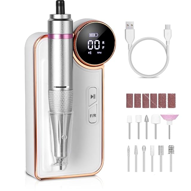 L'UGX 電動ネイルマシン 35000RPM プロ ネイルドリル 研磨 爪磨き 自宅