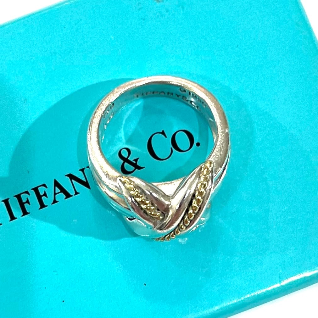 TIFFANY & Co.】【14号】2888シグネチャー リング／SV925・750