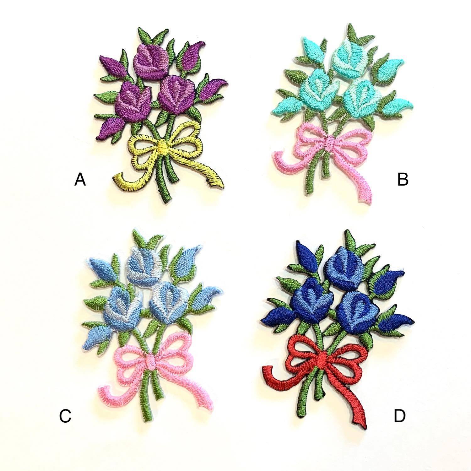 再入荷〉花束のワッペン（お花3つと蕾） | Dua-アクセサリーパーツショップ