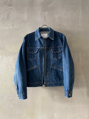 TrAnsference reshaped zip denim blouson - indigo