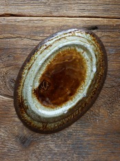 大沼道行 茶織部楕円皿