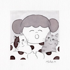 原画「猫生活　私の家族です！」