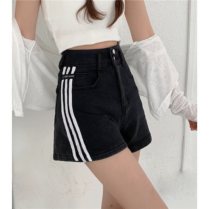 ストライプブラックショーツ サマールーズ薄手ワイドレッグパンツ 夏物 ブルマー ワイドパンツ クレセントシティ74267469970