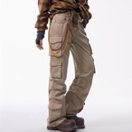 Patch Pocket Full-Length Wide Cargo Pants ◇2color H0867