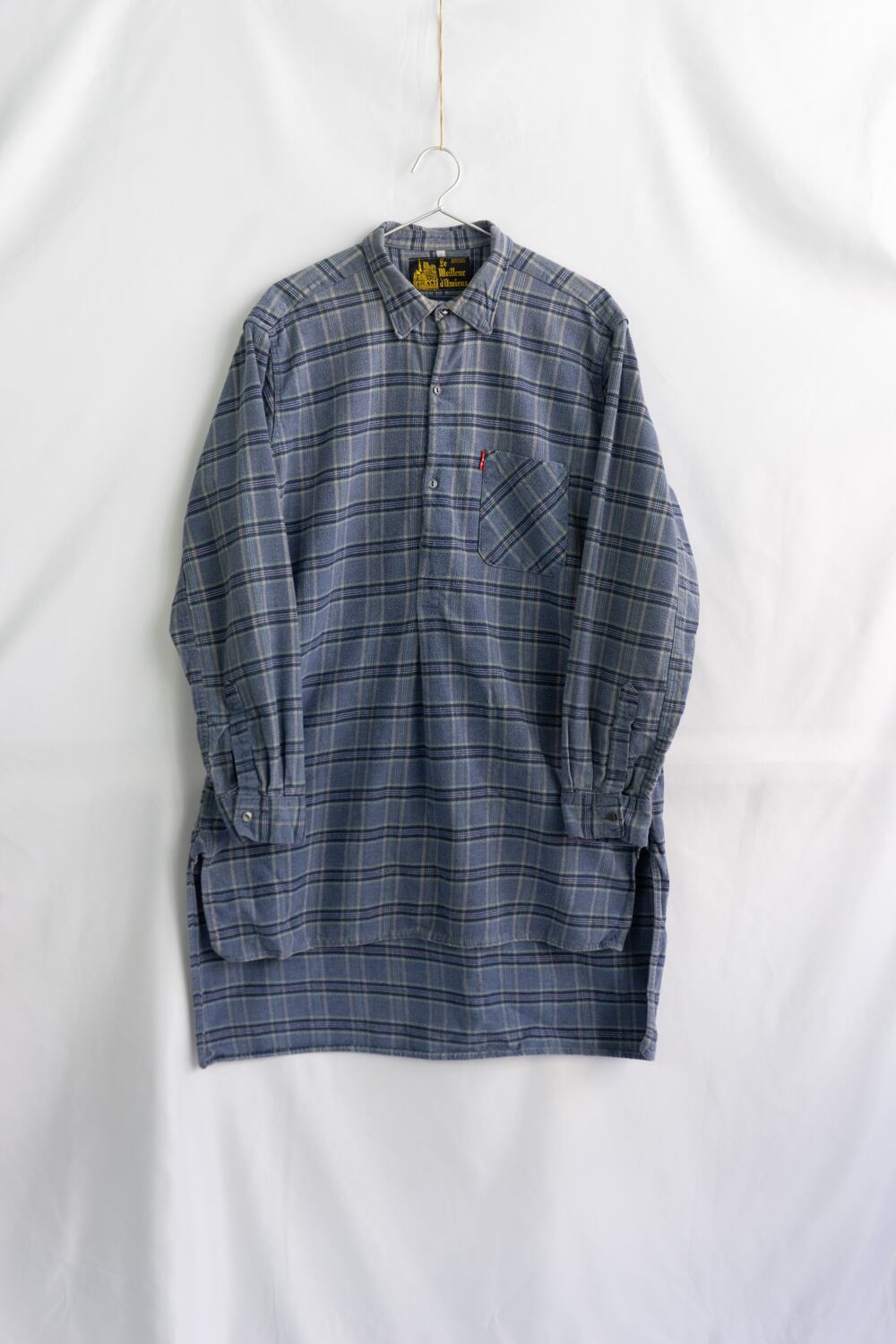 EURO VINTAGE】Le Meilleur d'Amiens マチ付き Grandpa Shirt メンズ4