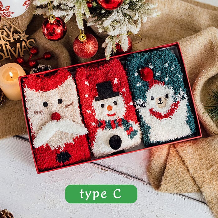 クリスマス ソックス クリスマス 靴下 サンタ プレゼント 3足セット