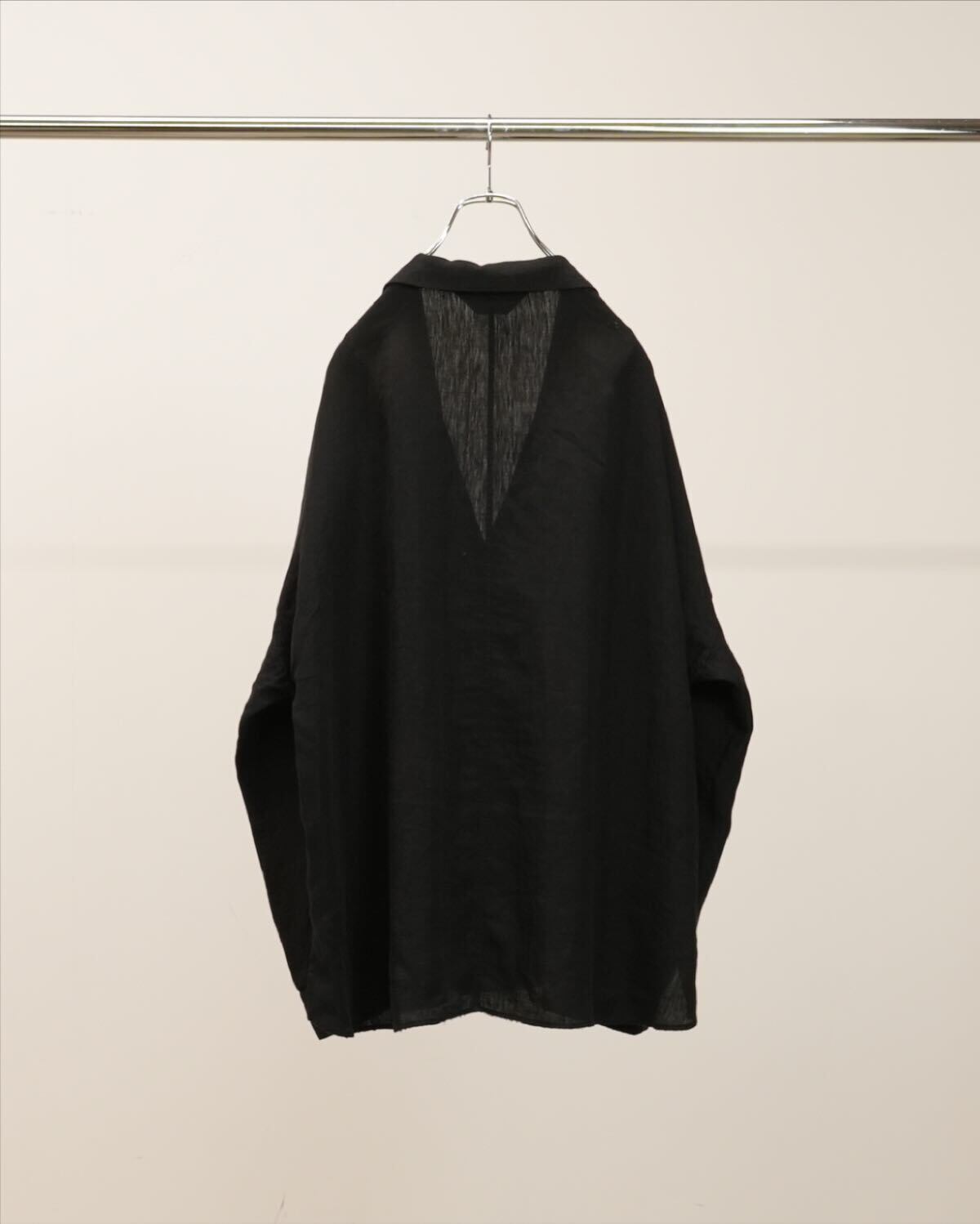 26SS】ANCELLM 100/S LINEN TAILORED SHIRT(BLACK) ANC-SH97 | IAAAM