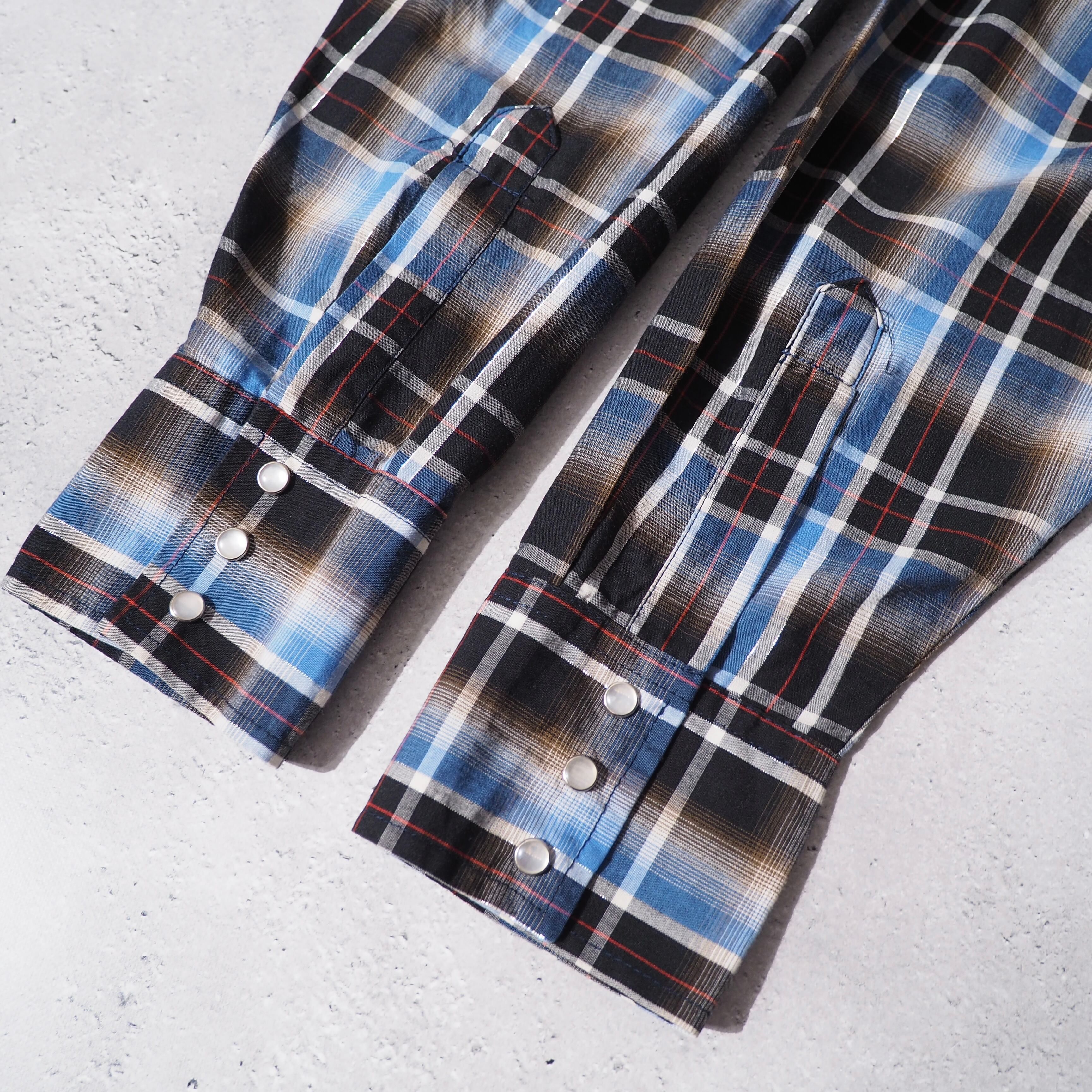 1990s ” Plains ” cold check pattern design loose silhouette vintage western shirt