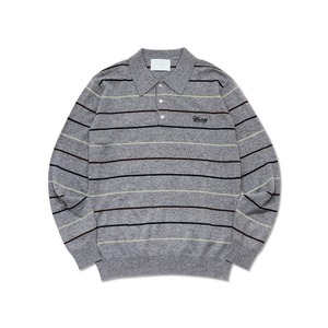 WHIMSY / GRANDPA KNIT POLO / GREY