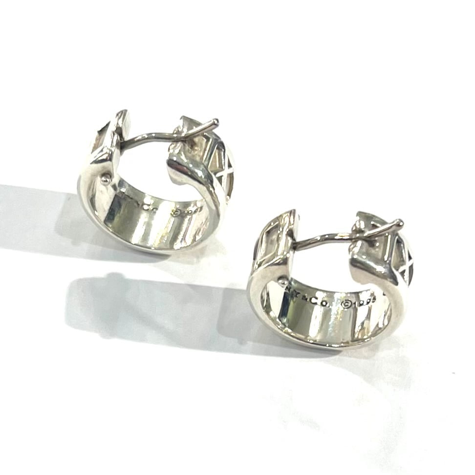 TIFFANY&CO.】2536アトラス フープピアス／シルバー925／幅0.5cm×直径