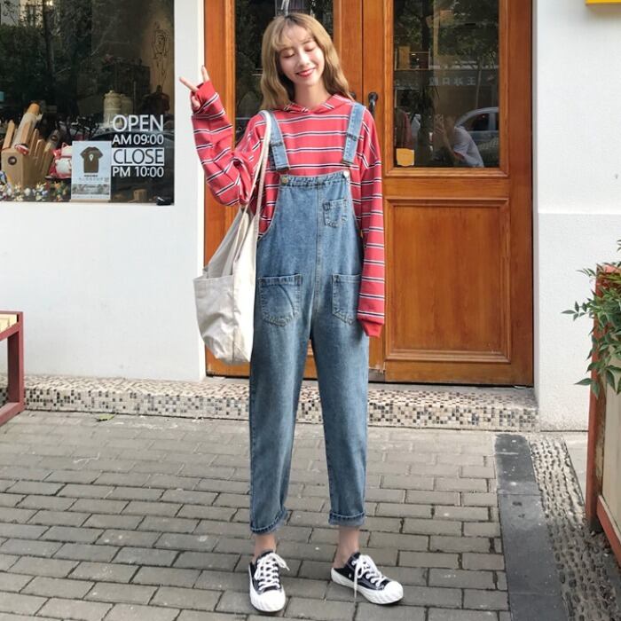 ジーンズ ルーズスプリングオータムハイウェストパンツ 薄手 春物 秋物 1号婦人39137867943