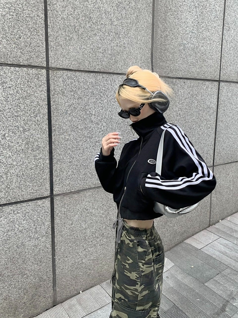 6583【美品】TFW49　3レイヤートラックパンツ　カモフラ　迷彩柄　ブラック DIESEL（ディーゼル） 【並行輸入品】ディーゼル カーゴパンツ ワーク