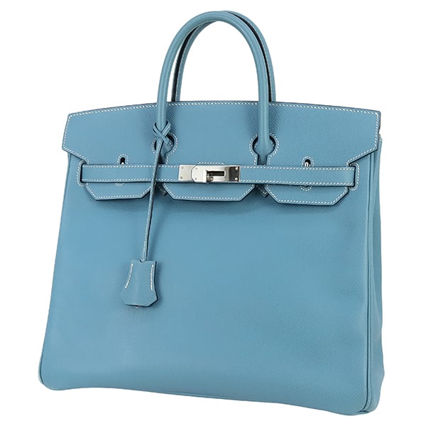 Used HERMES エルメス オータクロア 32 ブルージーン ヴォーエプソン トートバッグ □J刻印 2006年製 シルバー金具 ハンドバッグ 保存袋付き 美品