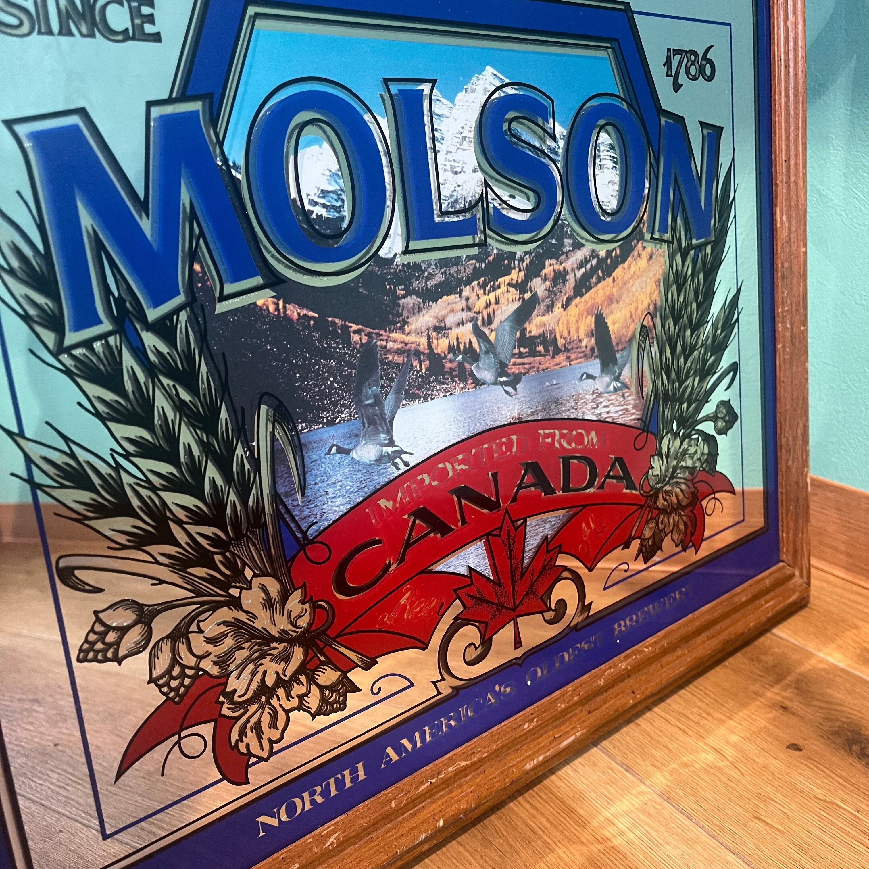 ビンテージ MOLSON パブミラー アンティーク ヴィンテージ インテリア雑貨 ノベルティグッズ アルコールメーカー 壁掛け 店舗什器 MOLSON パブミラー \u2013 SK OLDIES