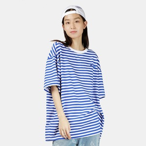 送料無料【HIPANDA ハイパンダ】レディース マリン ボーダー ⚠ビッグシルエット⚠ Tシャツ WOMEN'S MARINE BORDER BIG SILHOUETTE SHORT SLEEVED T-SHIRT / WHITE × BLUE