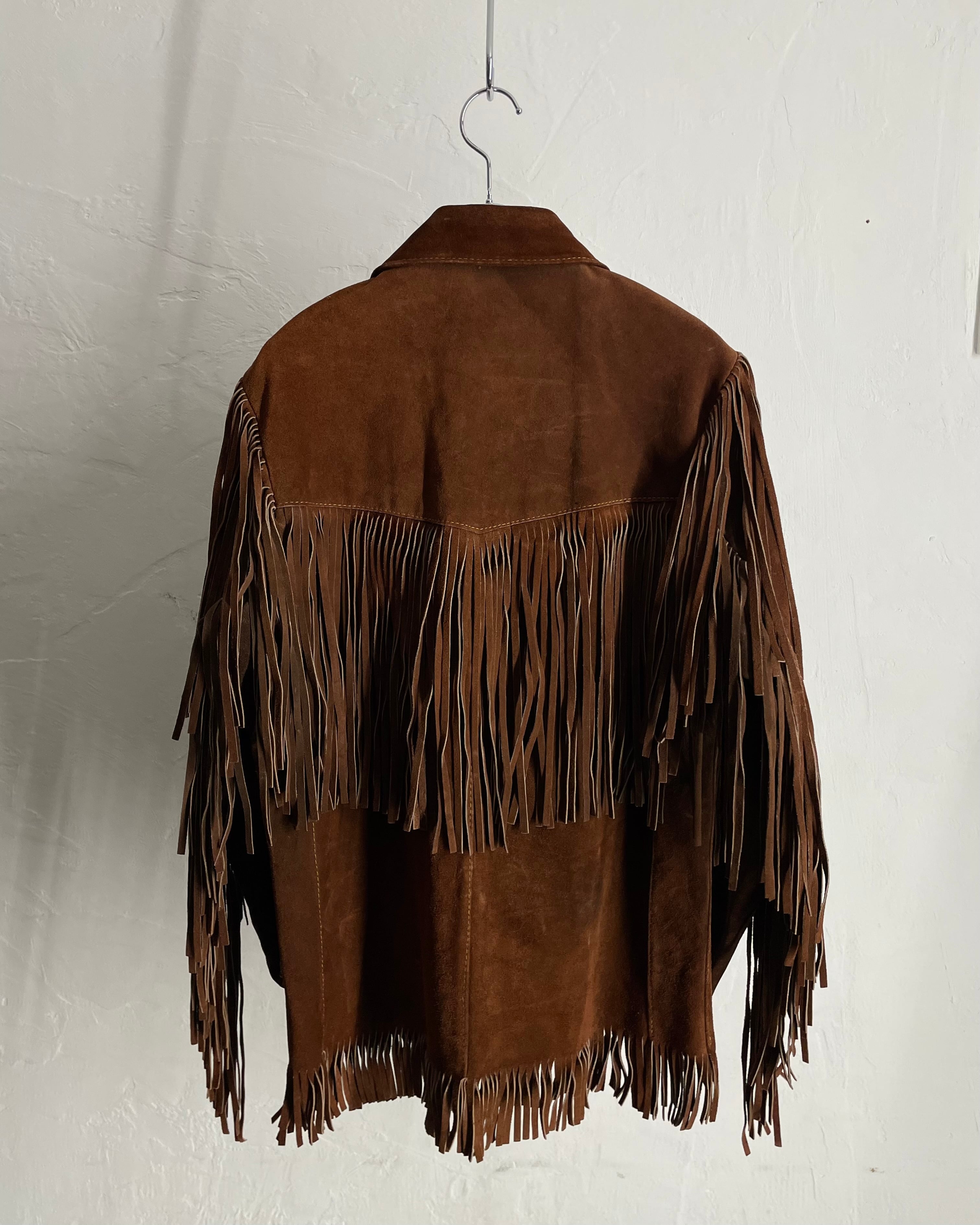60s BAY RIVER Western Leather Fringe Jacket | VOLAR