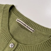 Mademoiselle NON NON マドモアゼルノンノン コットン リネン ニット 半袖 カーディガン サイズ M /グリーン/レディース