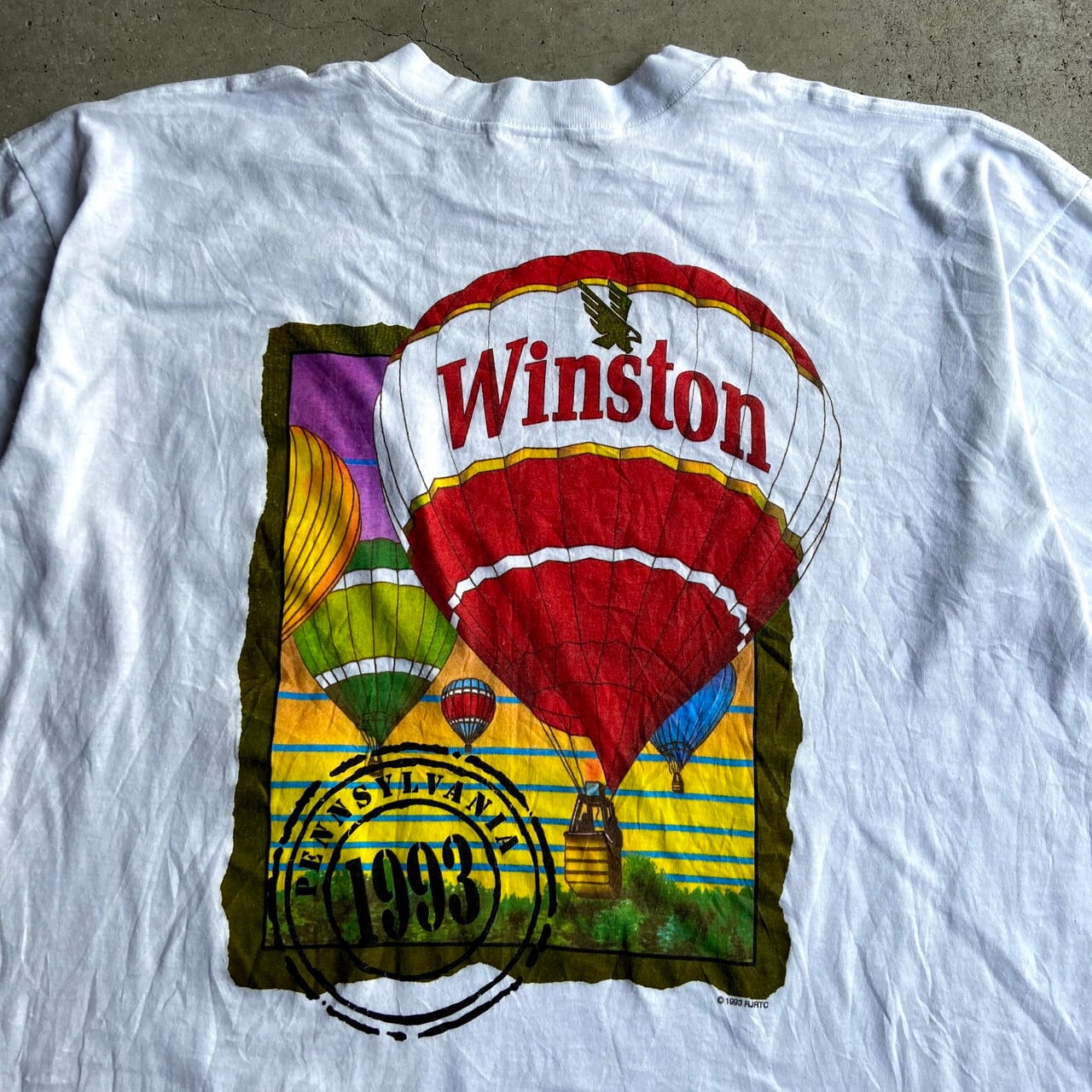 90年代 WIinston ウィンストン 企業ロゴ プリントTシャツ メンズXL ...