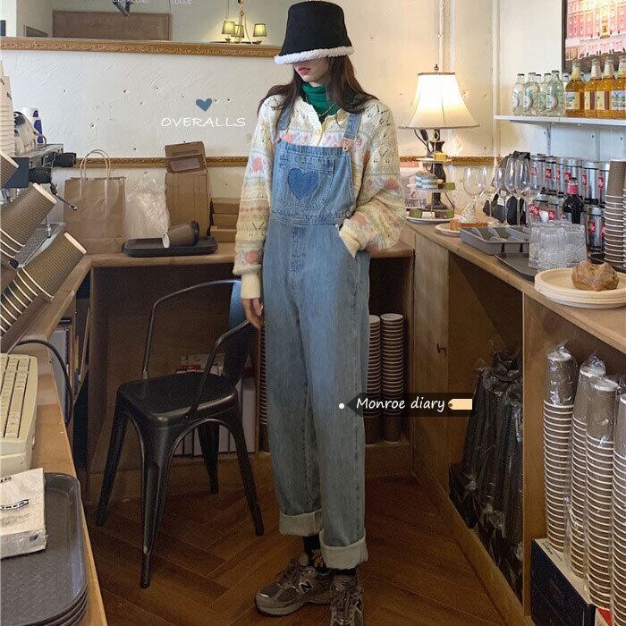 ジーンズ オーバーオール オータムウィンタースタイルルーズパンツ 秋物 冬物 モンロー47503450957