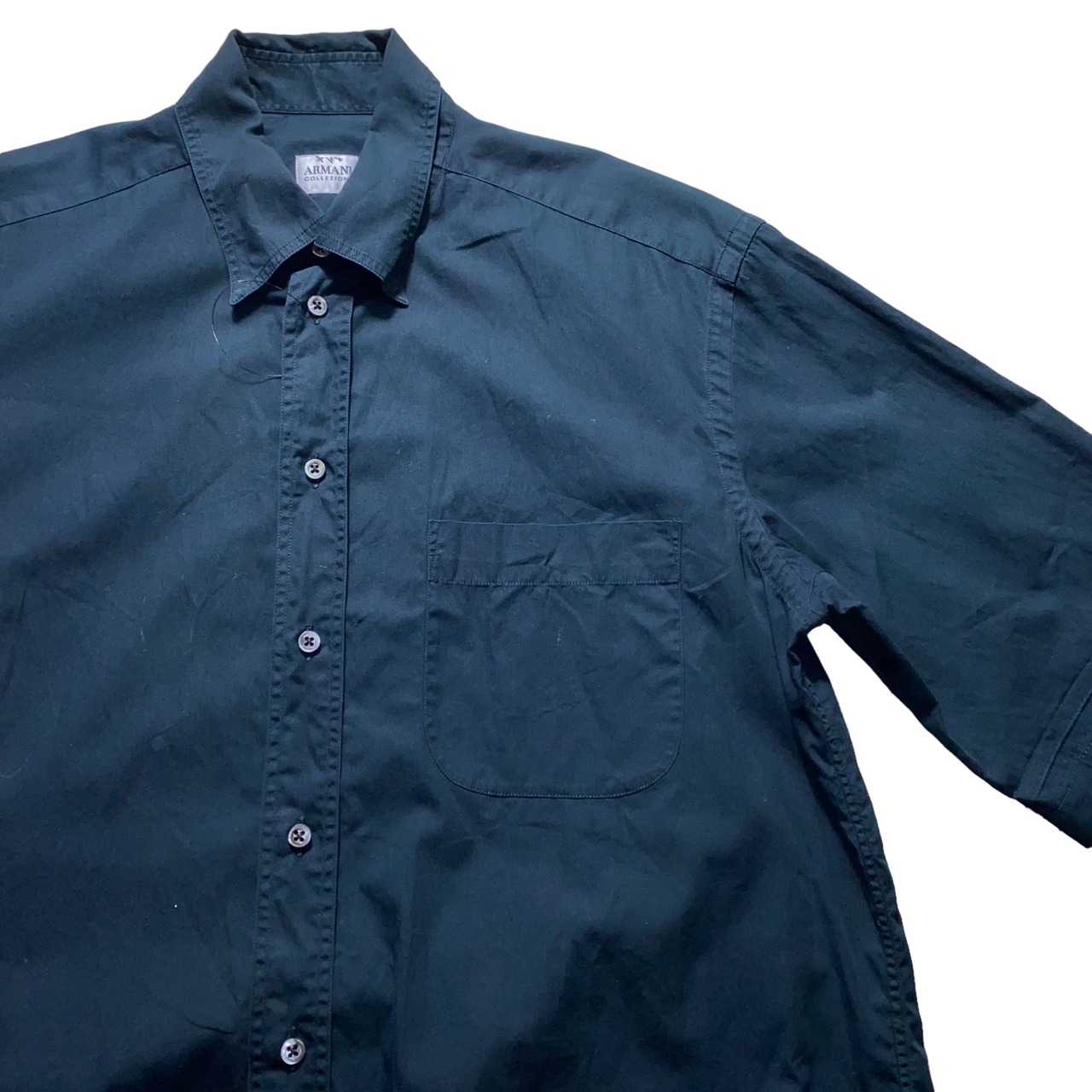 vintage ARMANI COLLEZIONI black cotton S/S shirt