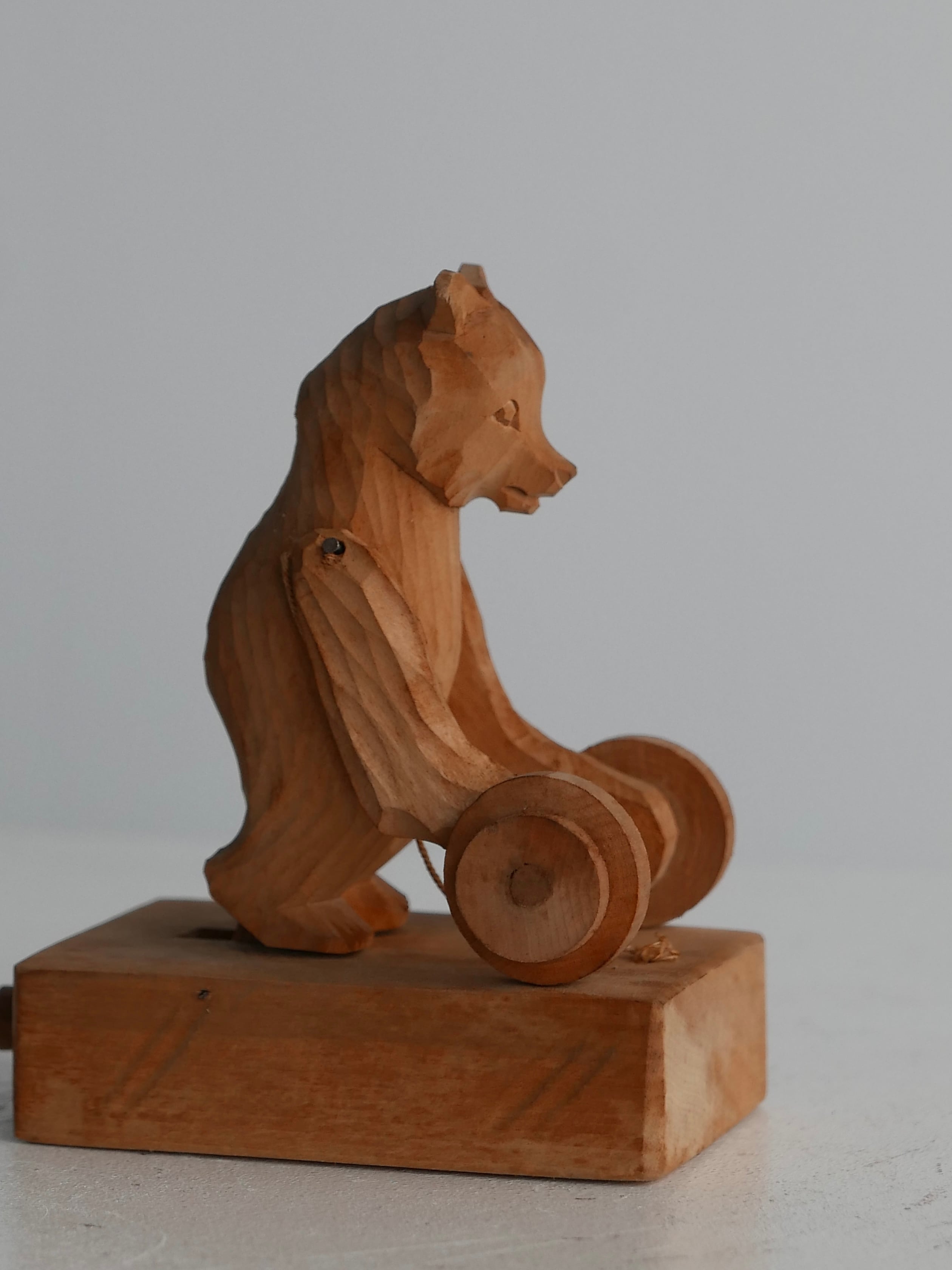 vintage wooden bear " made in ussr "