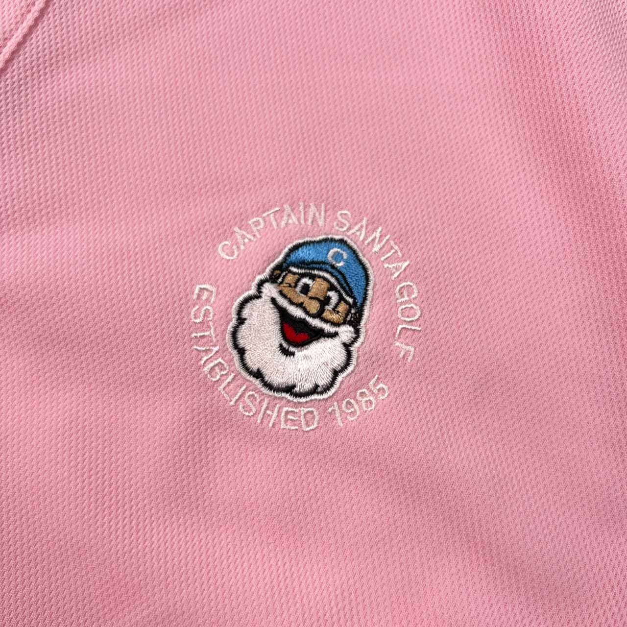 美品 CAPTAIN SANTA キャプテンサンタ GOLF CLUB ドライ メッシュ 半袖 ポロシャツ サイズ L /ピンク/ゴルフ/日本製