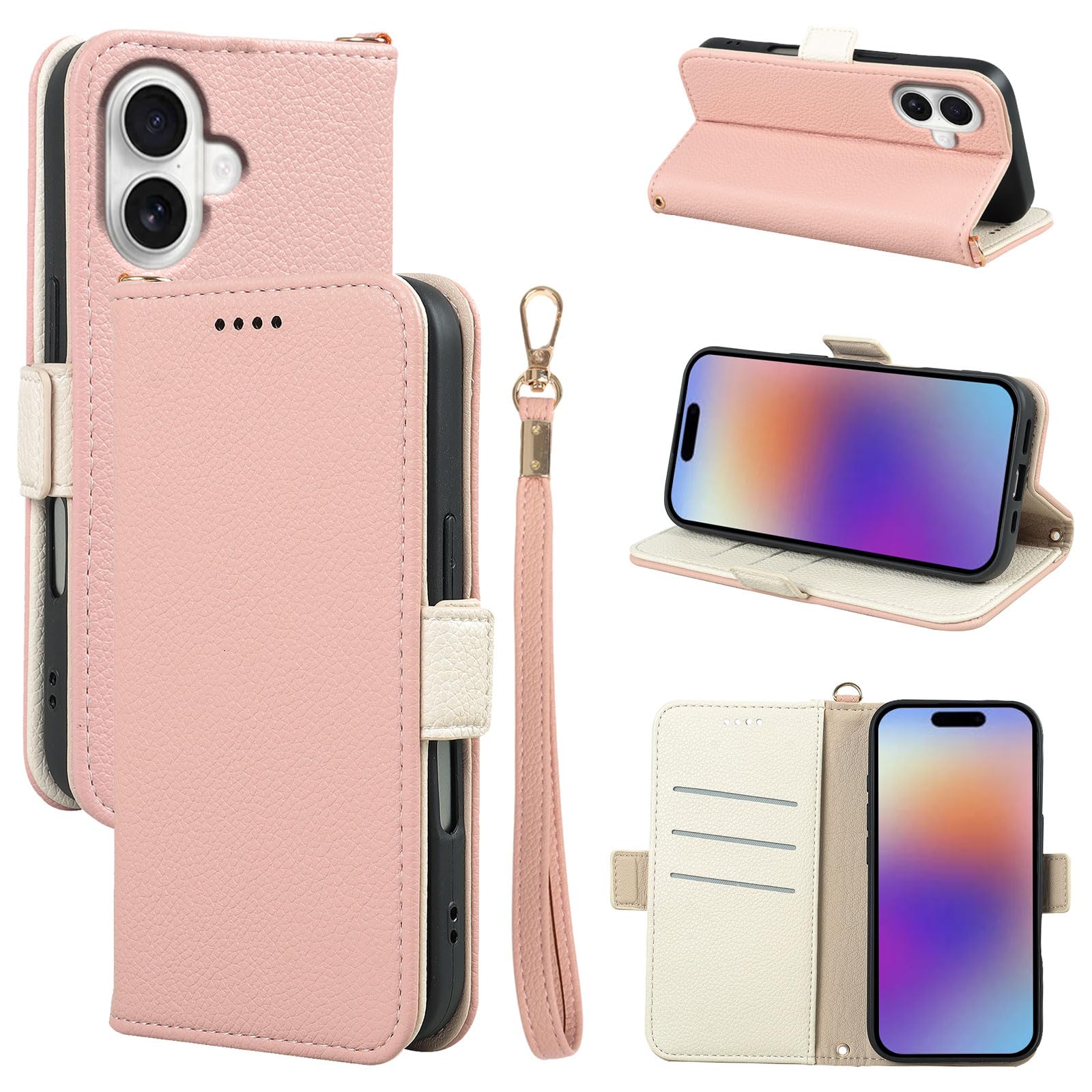 対応 iPhone 17 用の ケース 手帳型 耐衝撃 いphone17 用の スマホケース ピンク CEKAP17PG