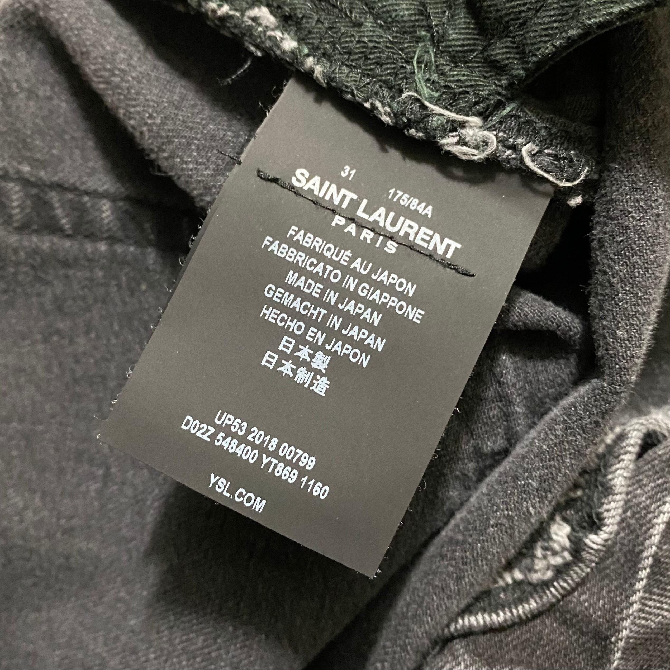 SAINT LAURENT PARIS fade black denim skinny pants | NOIR ONLINE