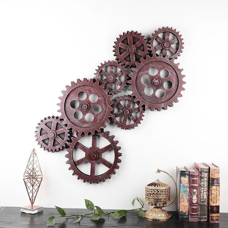 壁掛け 歯車 デザイン アメリカンレトロ アンティーク加工 立体