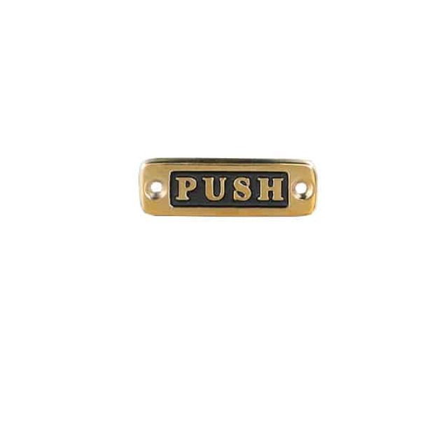 BRASS SIGN "PUSH"