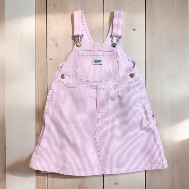 【KIDS】OshKosh pink hickory jumper skirt size:24month