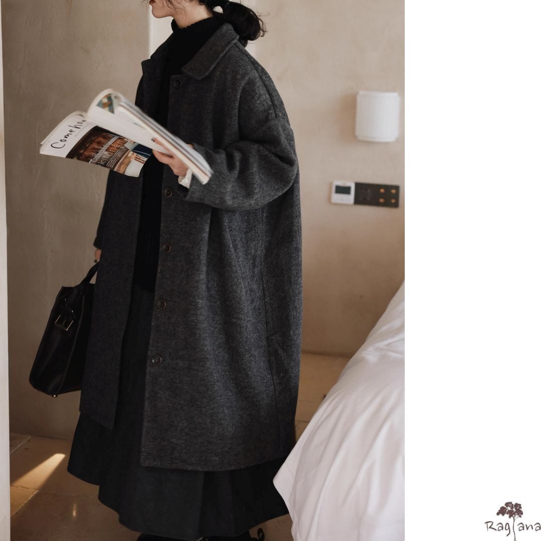 ウール混紡 ロングコート M 11496 | Raglana