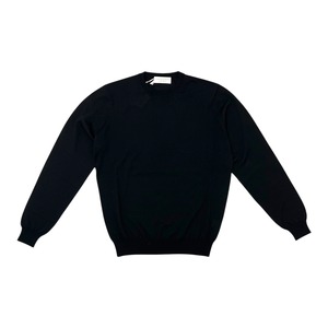 FILIPPO DE LAURENTIIS(フィリッポ デ ローレンティス) 16Gauge Royal Merino Crew neck Knit/BLACK(990)